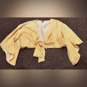 Sexy Open Front Shein curve Crop Tops Tie Up Basic Shrug Bikini Beach Blouse 1X